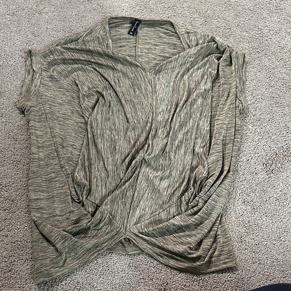 Sacred Threads Heathered gold black Women's Blouse